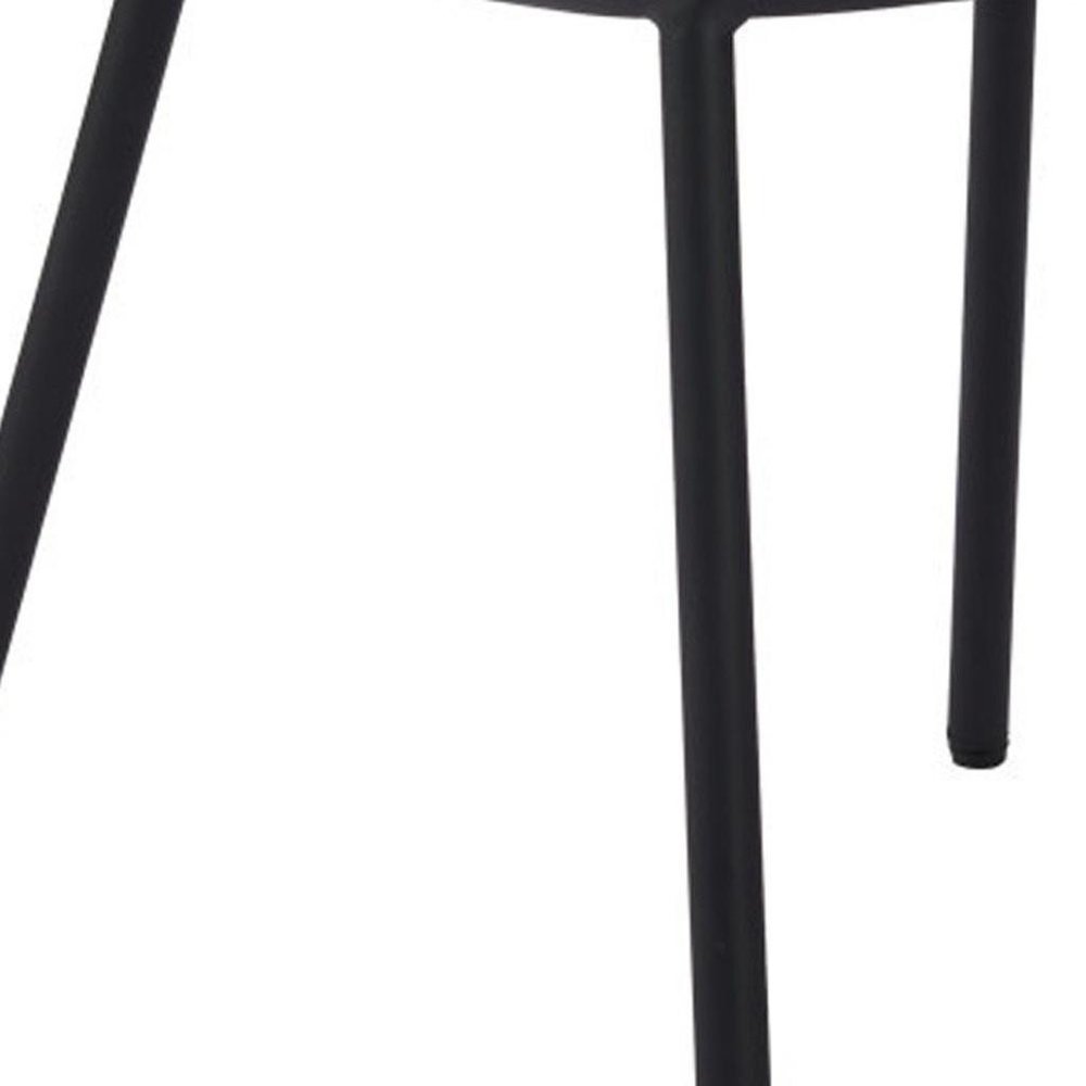 Ivory and Black Faux Fur Dining Arm Chair