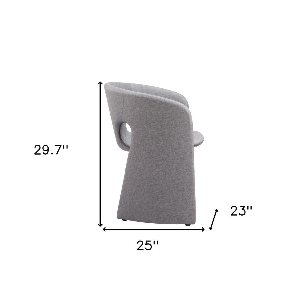 Gray Faux Leather Dining Arm Chair