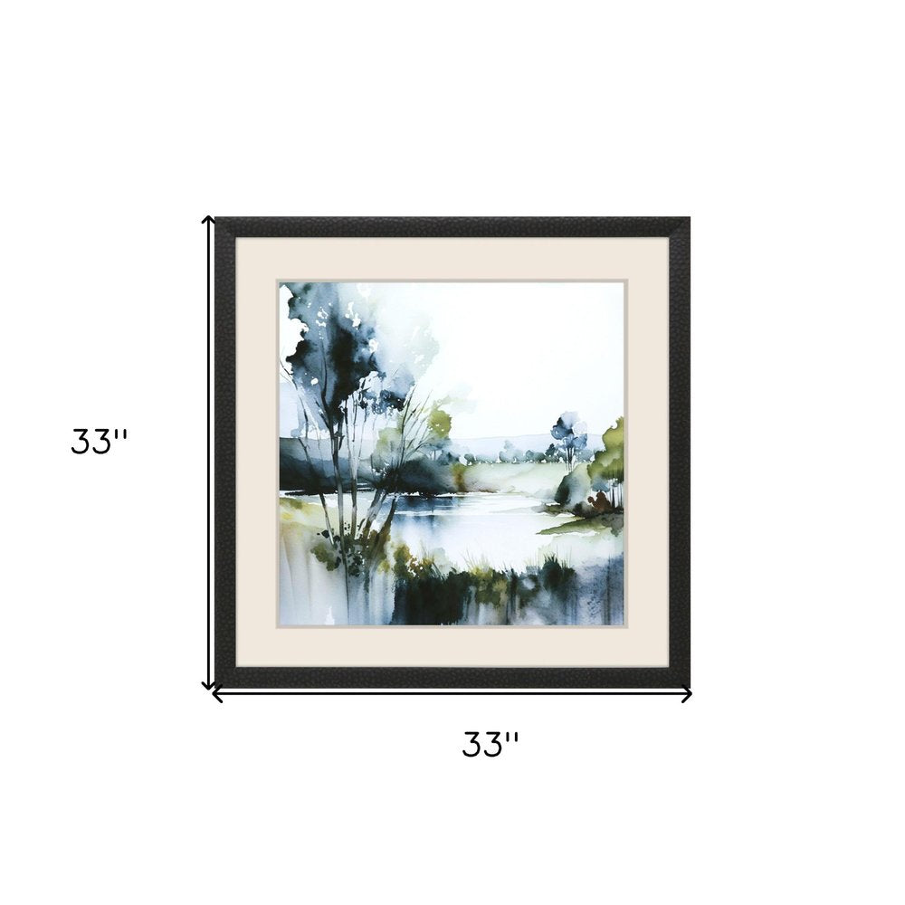 Wanderlust Calling Modern Landscape Black Framed Wall Art
