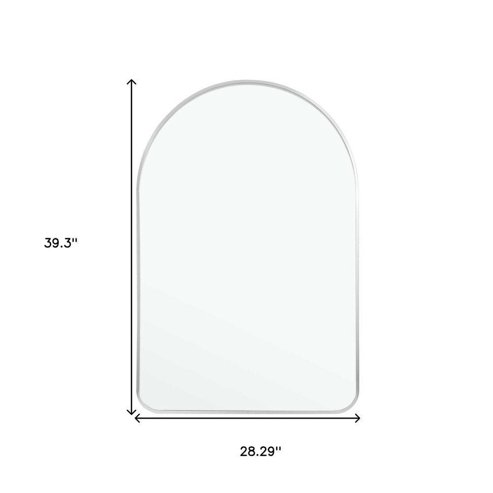 39" Black Arch Metal Framed Bathroom Vanity Mirror