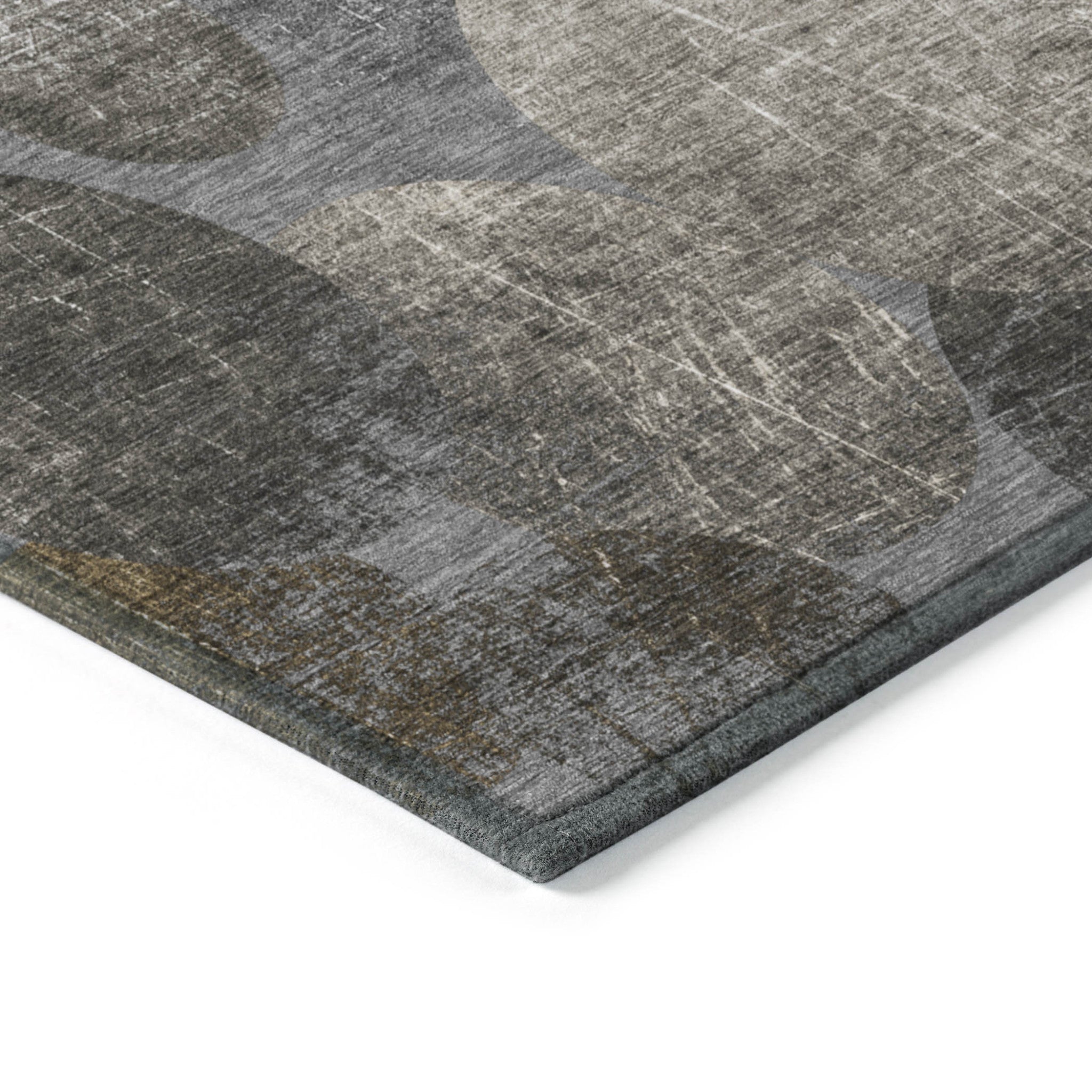 10' X 14' Brown Beige and Ivory Abstract Washable Non Skid Indoor Outdoor Area Rug