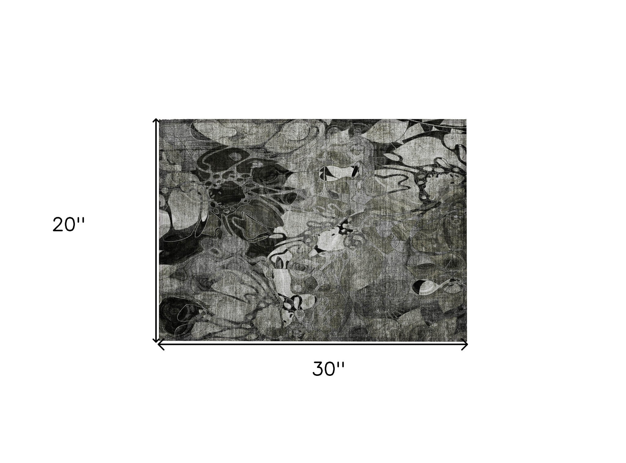 2' X 3' Gray Abstract Washable Indoor Outdoor Area Rug