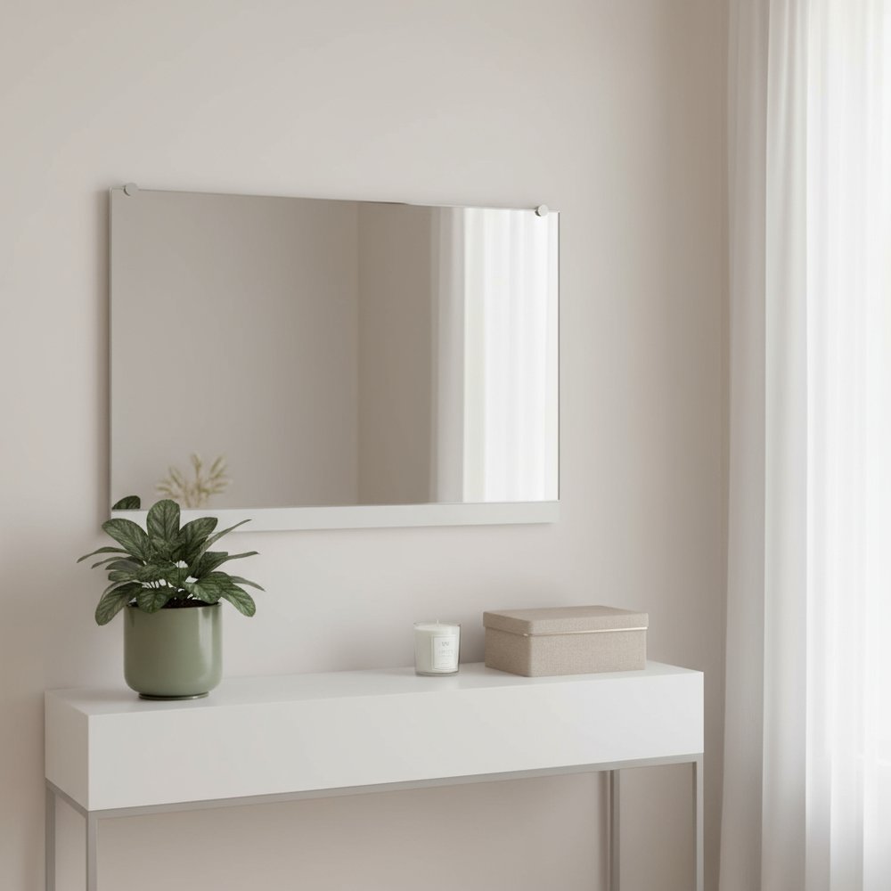 47" Black Metal Leaning Framed Full Length Hanging Mirror
