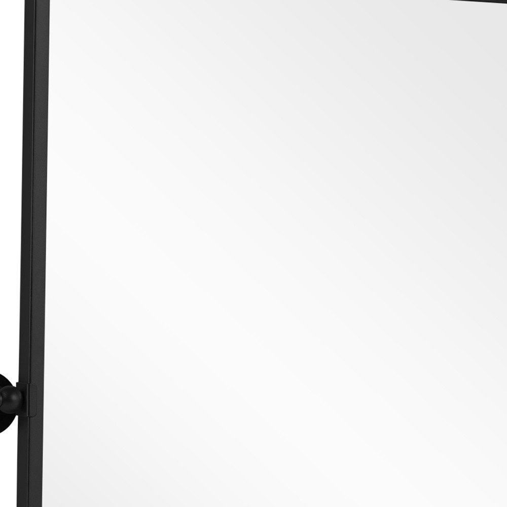 31" Black Metal Tilting Framed Accent Mirror