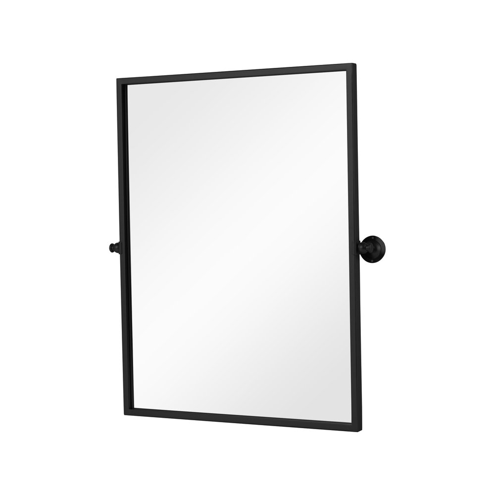 31" Black Metal Tilting Framed Accent Mirror