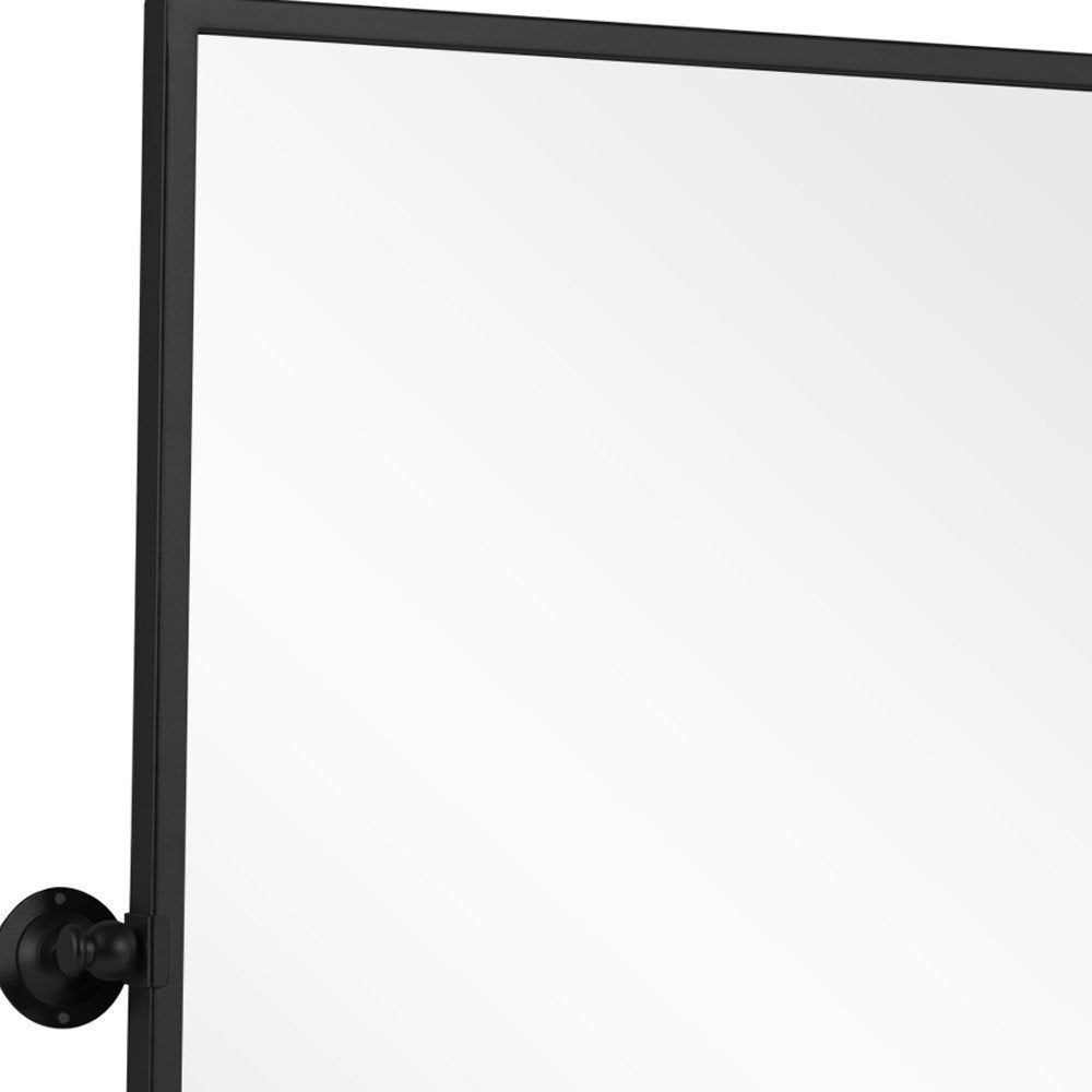 31" Black Metal Tilting Framed Accent Mirror
