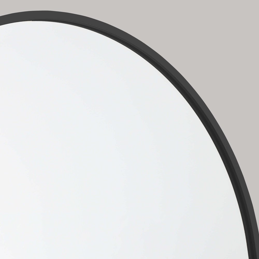 36" Black Metal Arch Framed Accent Mirror