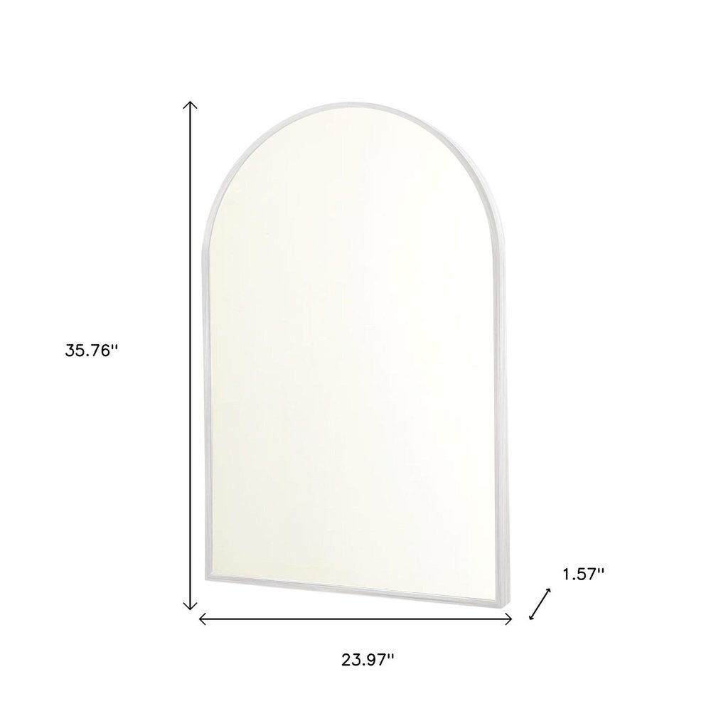 Set of Two Silver Metal Arch Framed Accent Mirrors