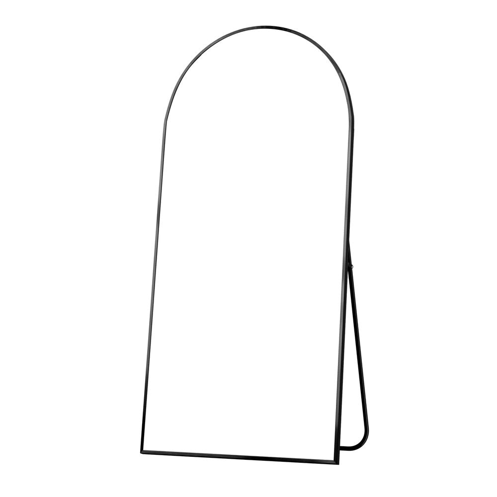 71" Black Metal Arch Freestanding Framed Full Length Mirror