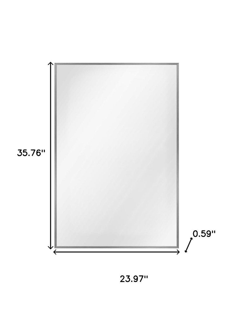 36" Silver Aluminum Framed Accent Mirror
