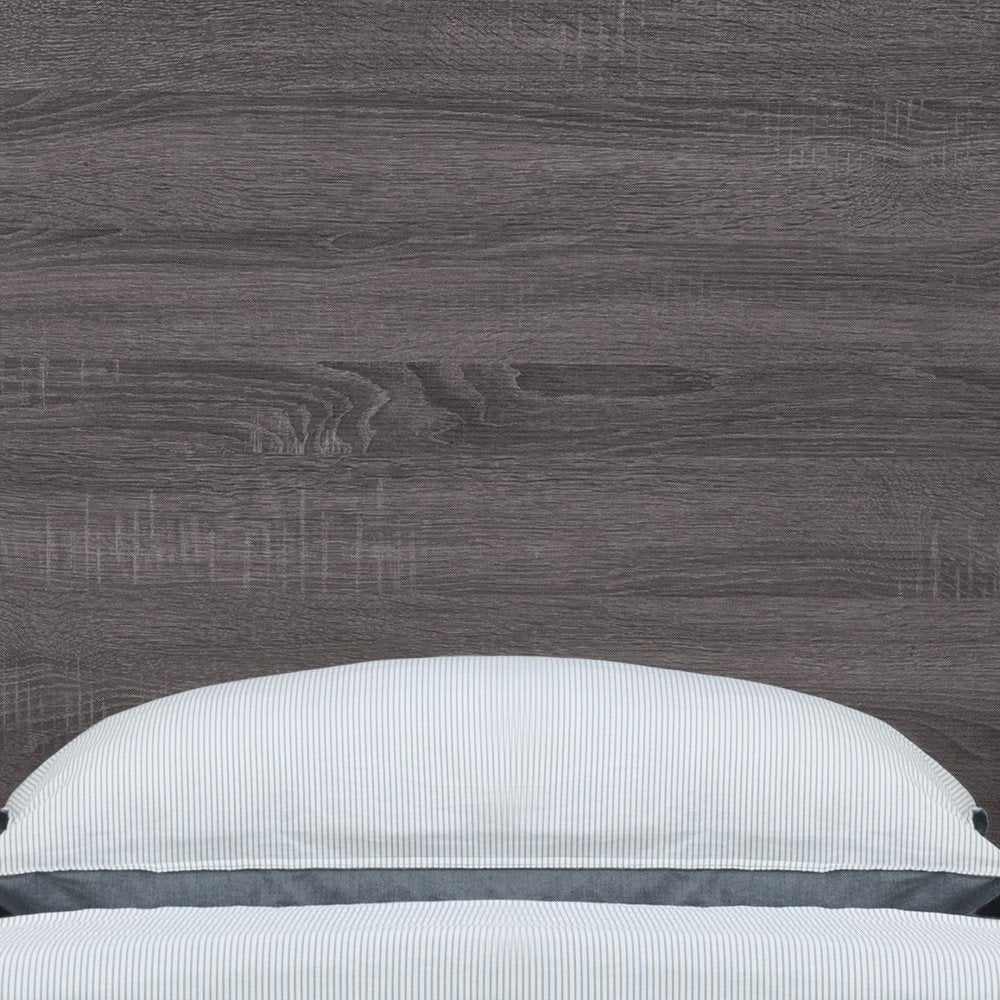 Black And Gray Inlaid Panels Queen Bed Frame