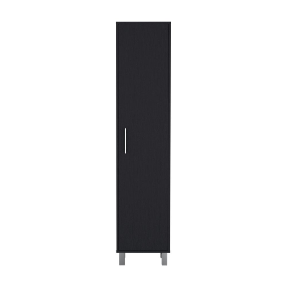 71" Black Wood Pantry Or Storage Cabinet