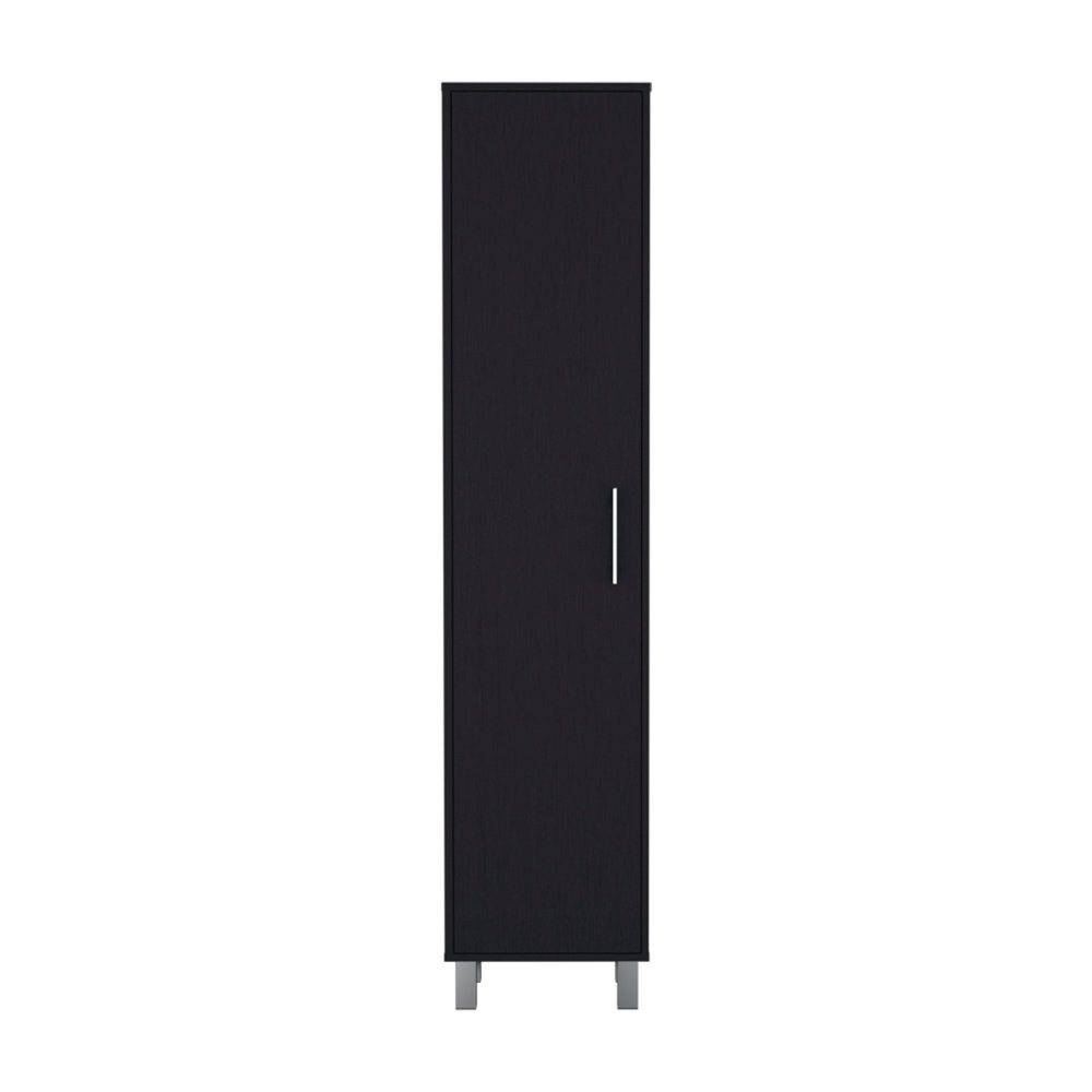71" Black Wood Pantry Or Storage Cabinet