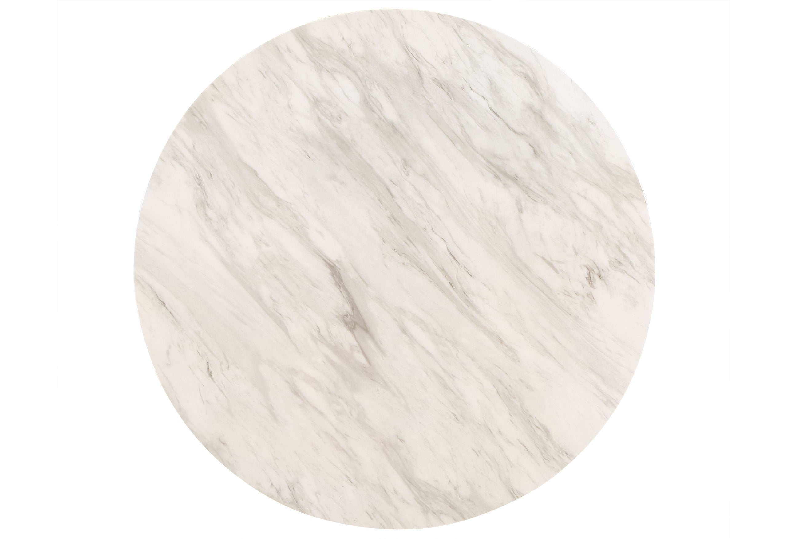 42" White and Black Wood And Faux Marble Round Counter Height Bar Table