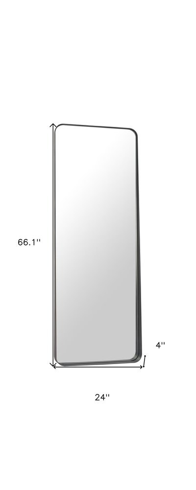 66" Black Steel Framed Full Length Mirror