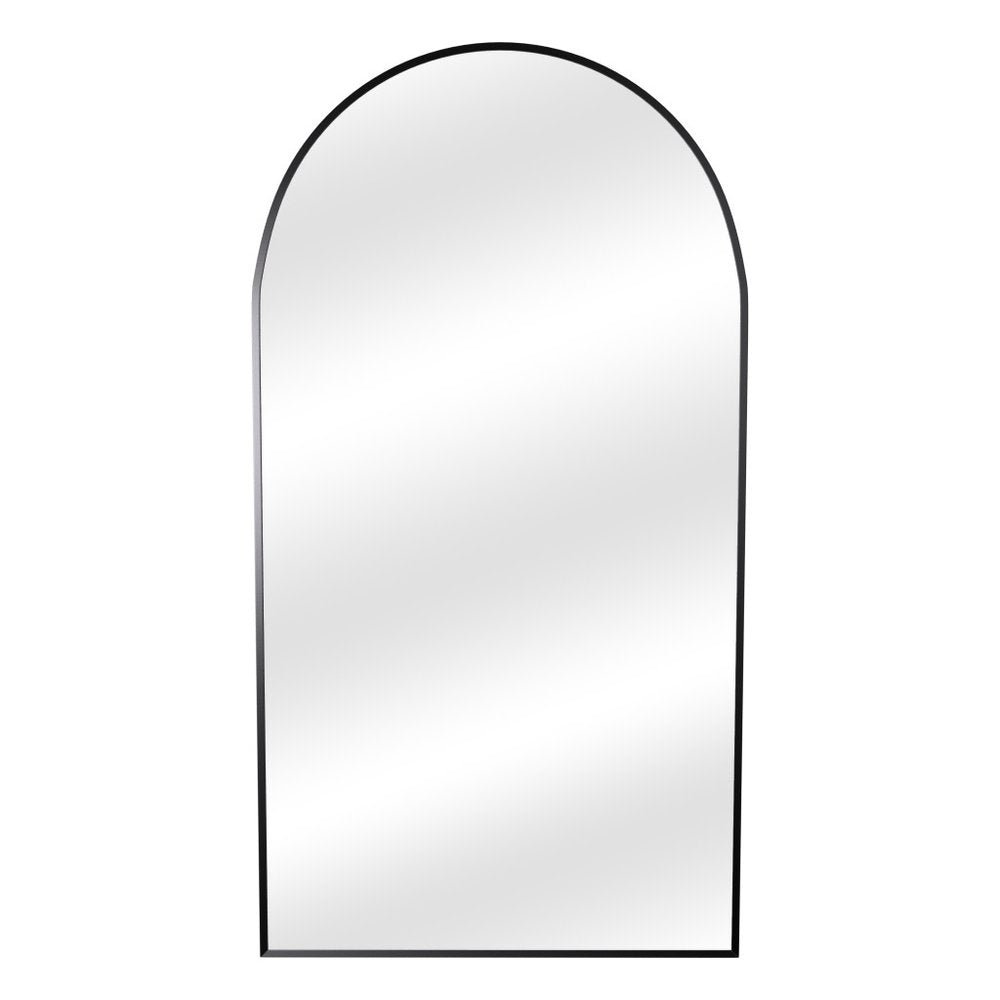 71" Black Metal Arch Freestanding Framed Full Length Mirror