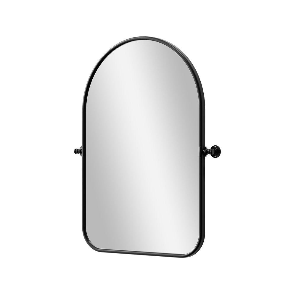 32" Black Iron Arch Tilting Framed Bathroom Vanity Mirror