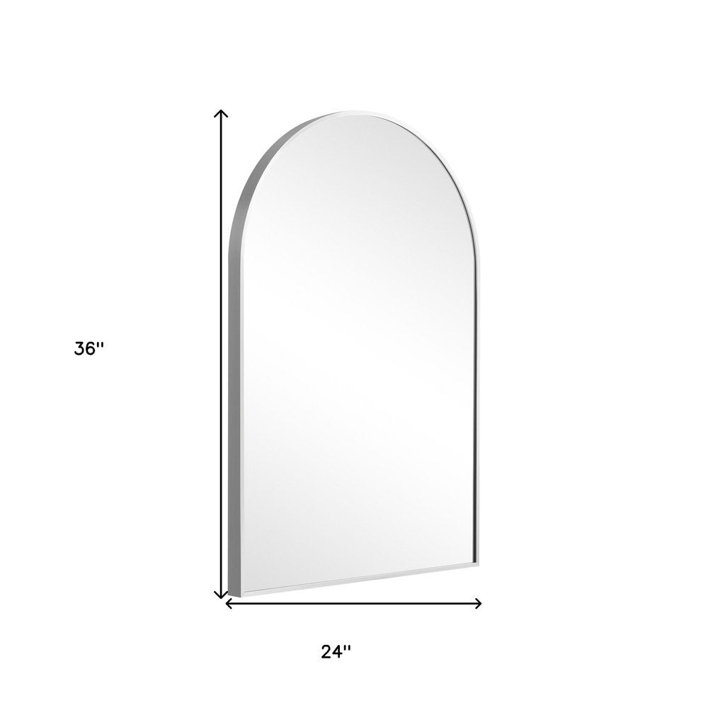 36" Silver Arch Aluminum Framed Bathroom Vanity Mirror