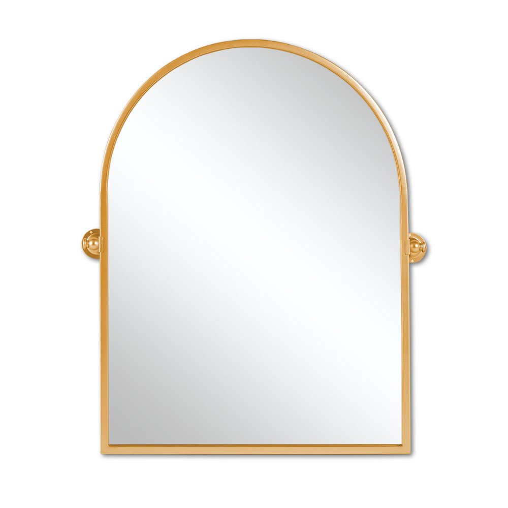 36" Gold Metal Arch Tilting Framed Accent Mirror