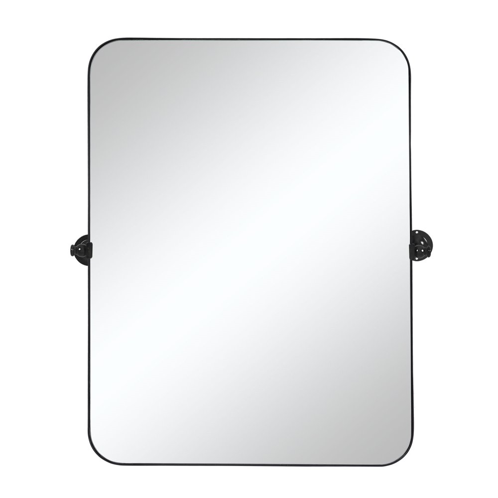 36" Black Metal Tilting Framed Accent Mirror