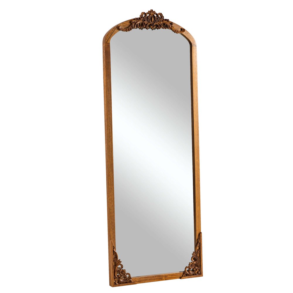 64" Brown Solid Wood Framed Full Length Mirror
