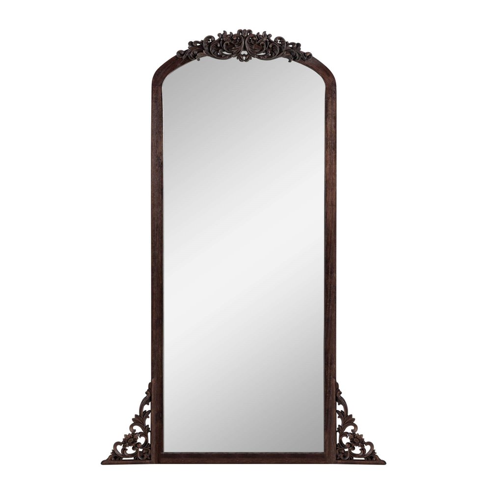 64" Brown Solid Wood Framed Full Length Mirror