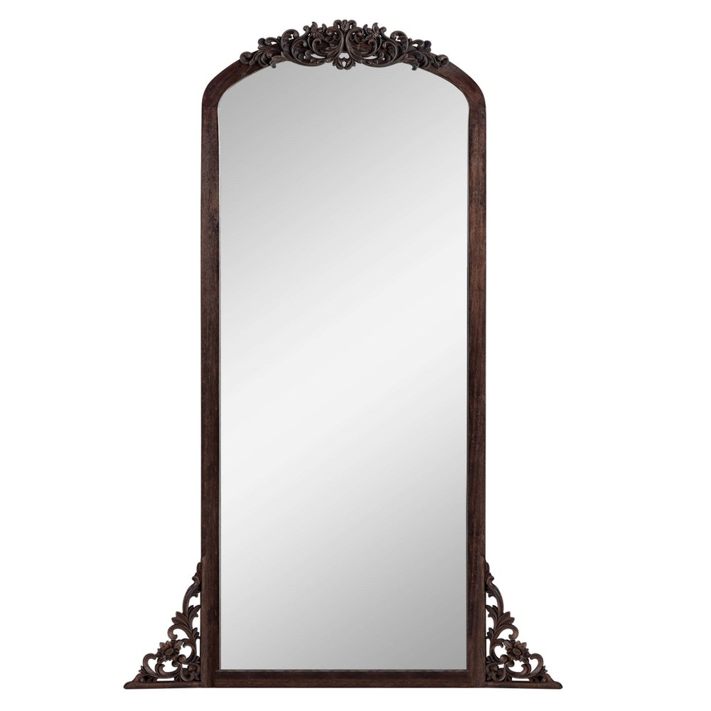67" Brown Solid Wood Framed Full Length Mirror