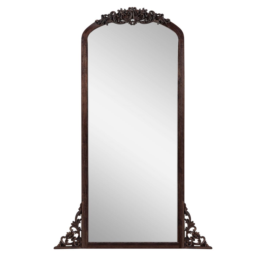 67" Brown Solid Wood Framed Full Length Mirror