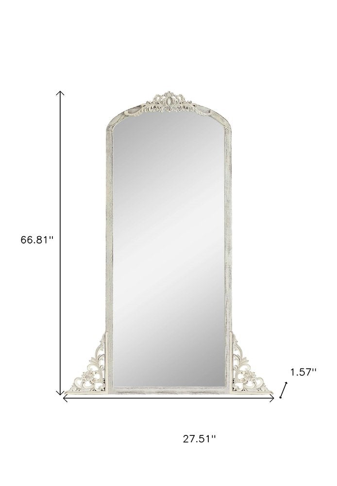 67" White Solid Wood Framed Full Length Mirror