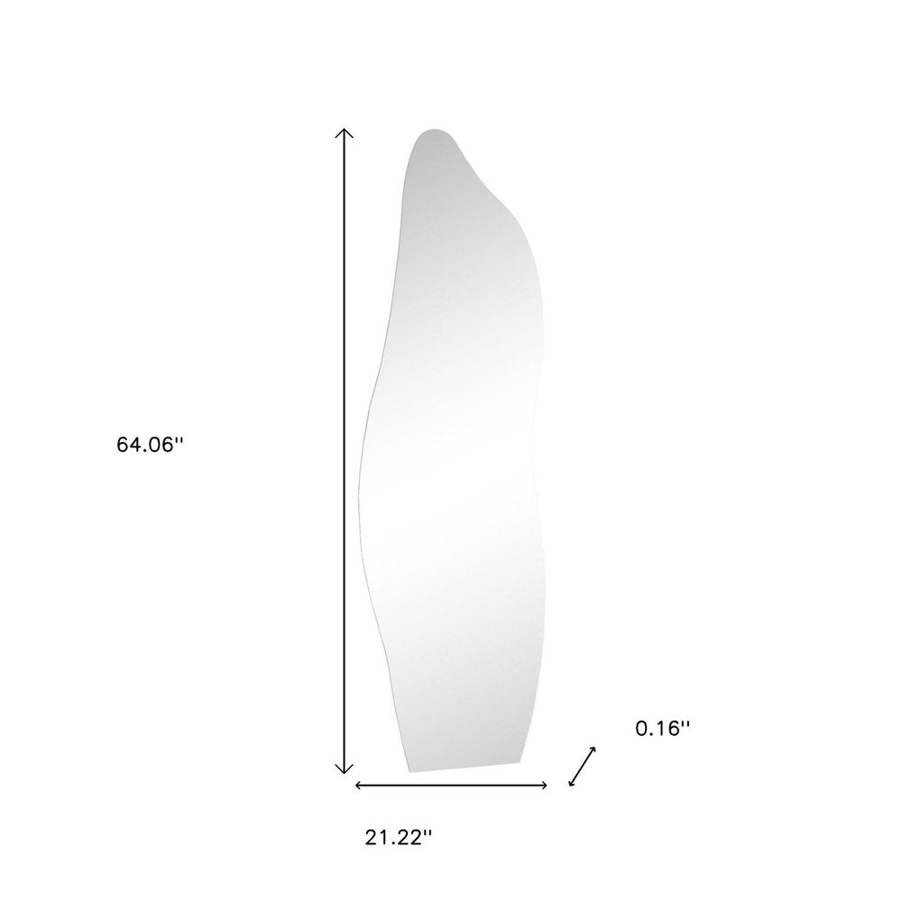 64" Clear Abstract Frameless Accent Mirror