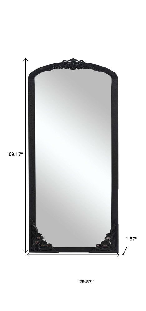69" Black Solid Wood Framed Full Length Mirror