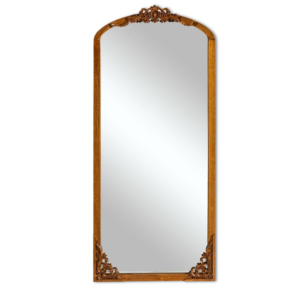 69" Brown Solid Wood Framed Full Length Mirror