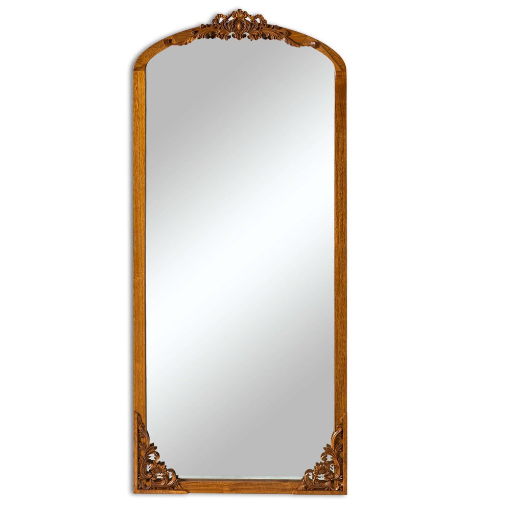 69" Brown Solid Wood Framed Full Length Mirror