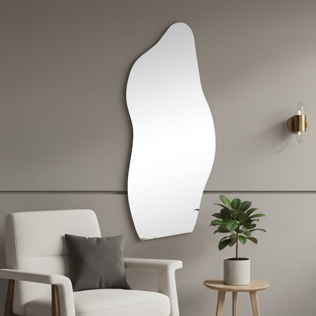71" Clear Abstract Frameless Accent Mirror