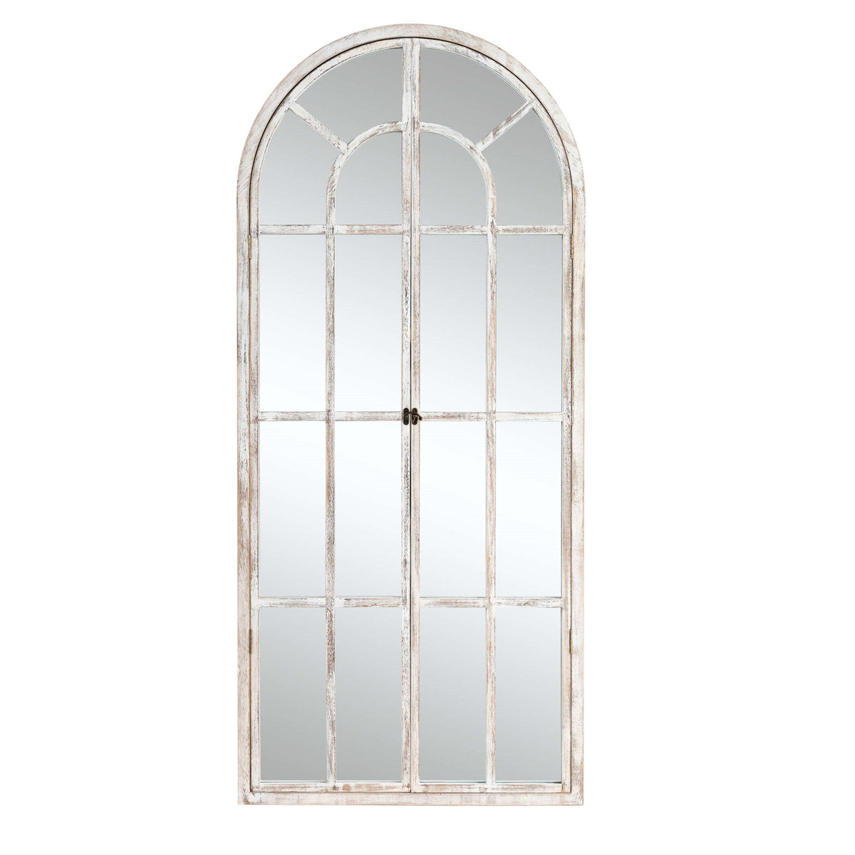 71" White Solid Wood Arch Framed Full Length Mirror
