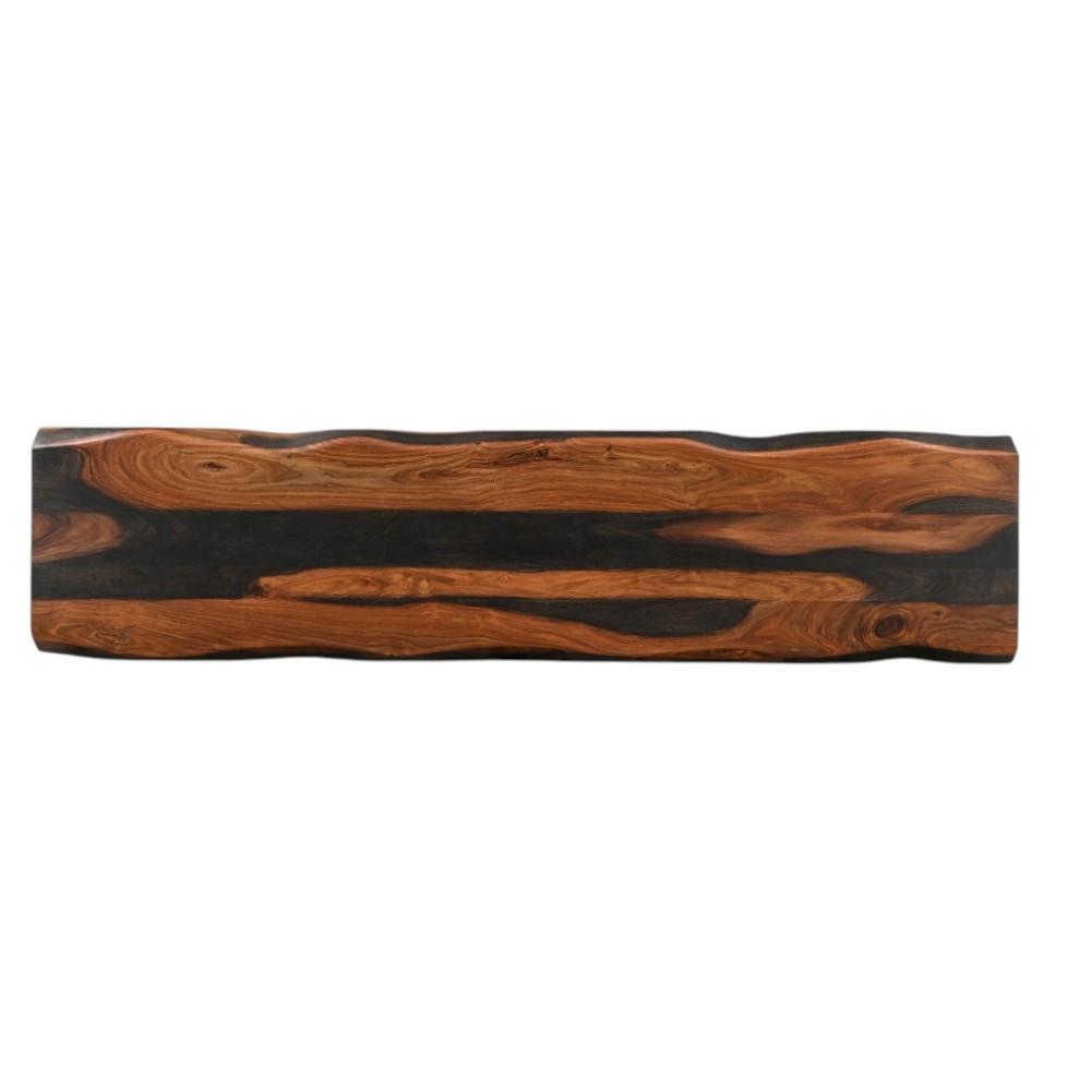 75" Brown Solid Wood Live Edge Dining Bench