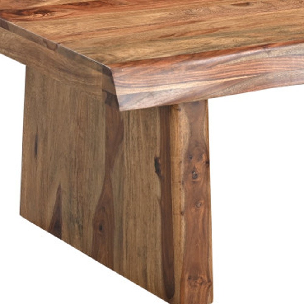 51" Brown Solid Wood Live Edge Coffee Table