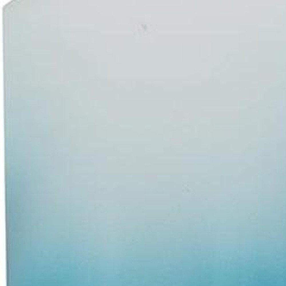 18" Blue White And Gold Ombre Glass And Aluminum Pedestal Table Vase