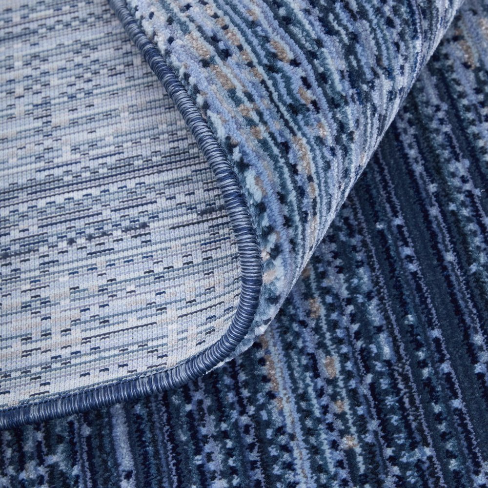 9' X 13' Blue and Gray Power Loom Area Rug