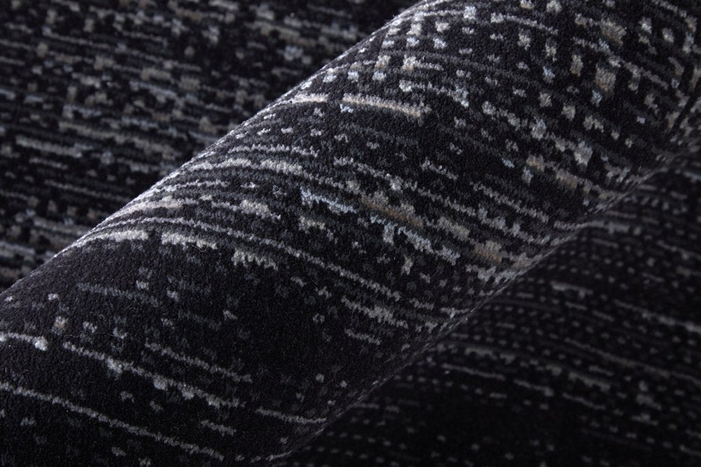 9' X 13' Black and Gray Power Loom Area Rug