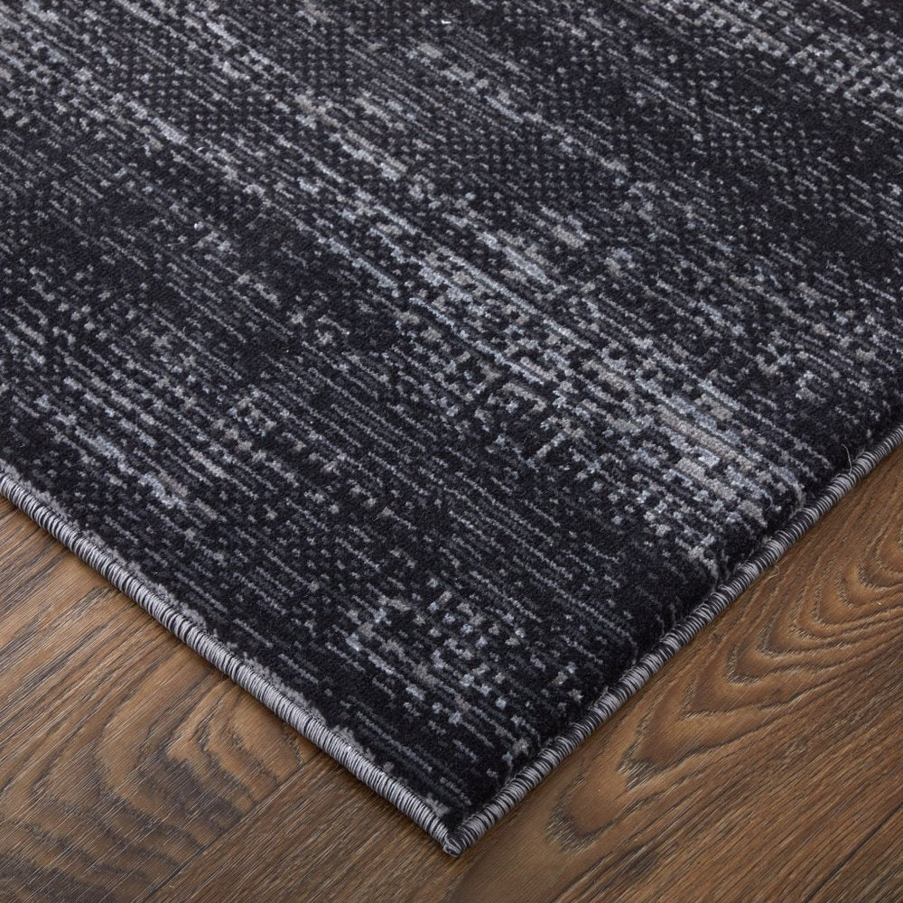 9' X 13' Black and Gray Power Loom Area Rug
