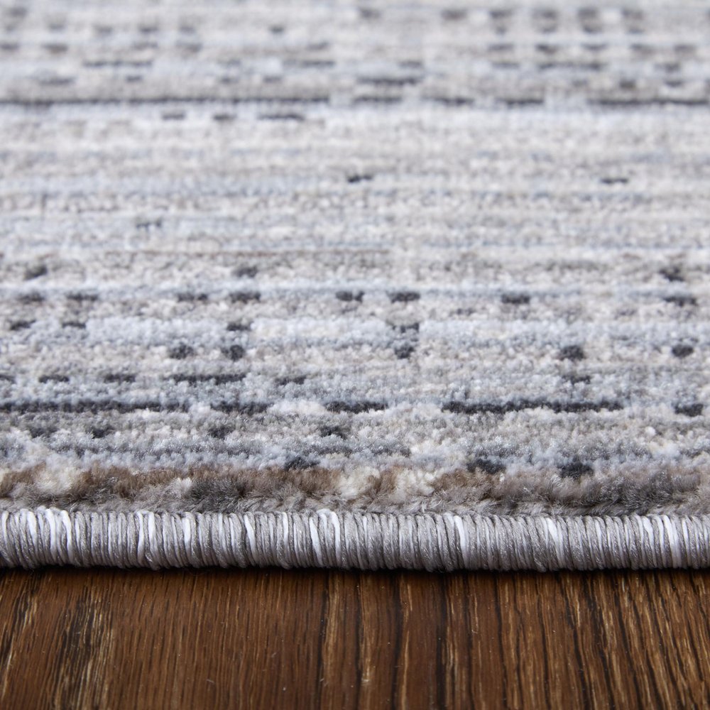 9' X 13' Gray Ivory And Taupe Area Rug