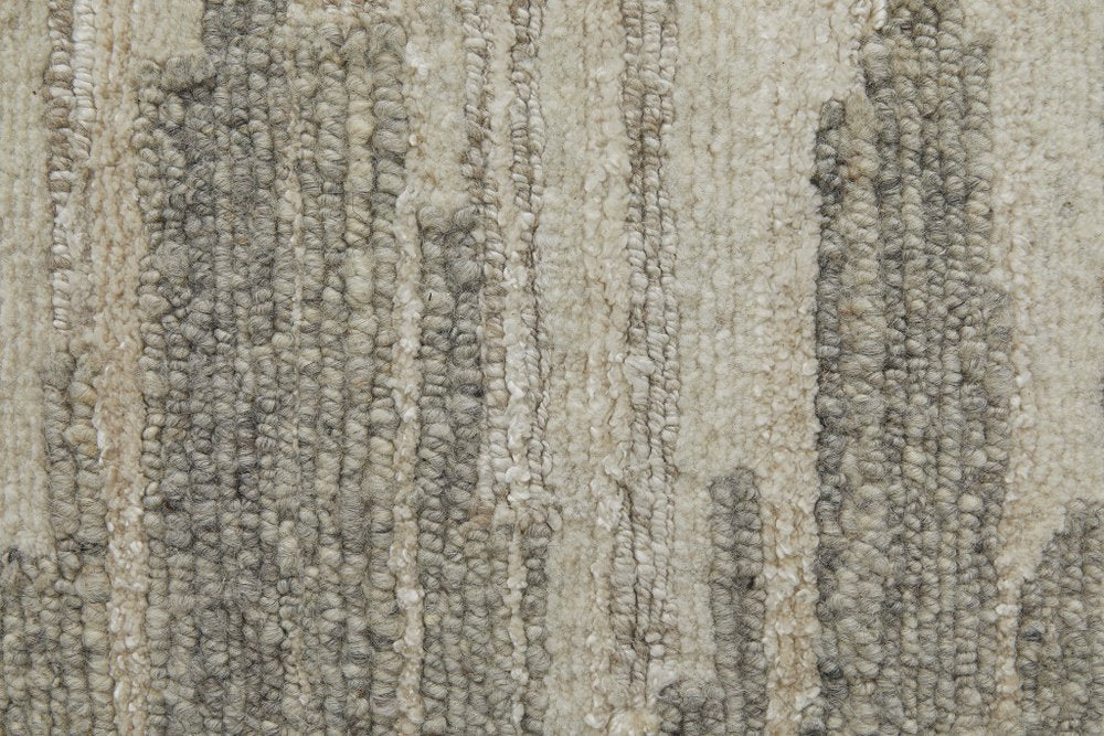 9' X 13' Gray and Ivory Ombre Hand Woven Area Rug