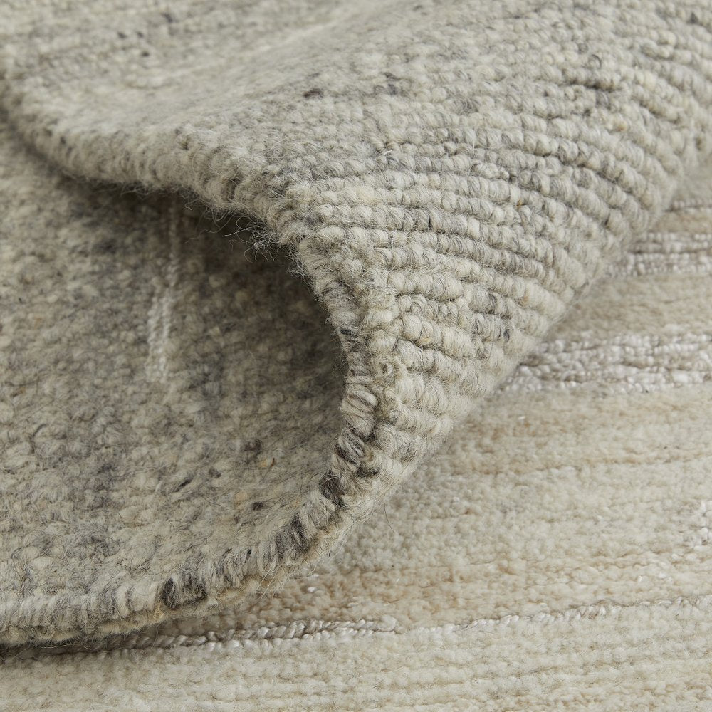 9' X 13' Gray and Ivory Ombre Hand Woven Area Rug
