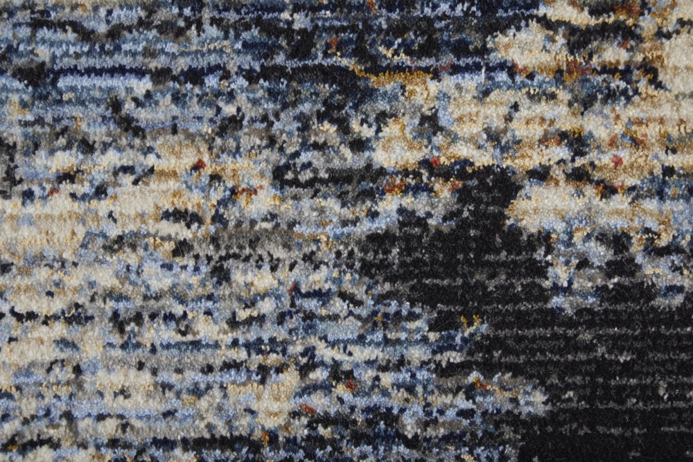 9' X 13' Blue Gray and Tan Abstract Power Loom Area Rug
