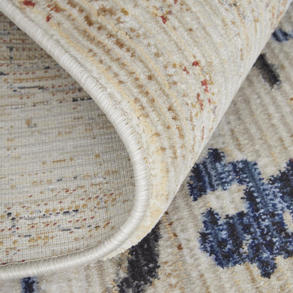 9' X 13' Blue Gray and Tan Abstract Power Loom Area Rug