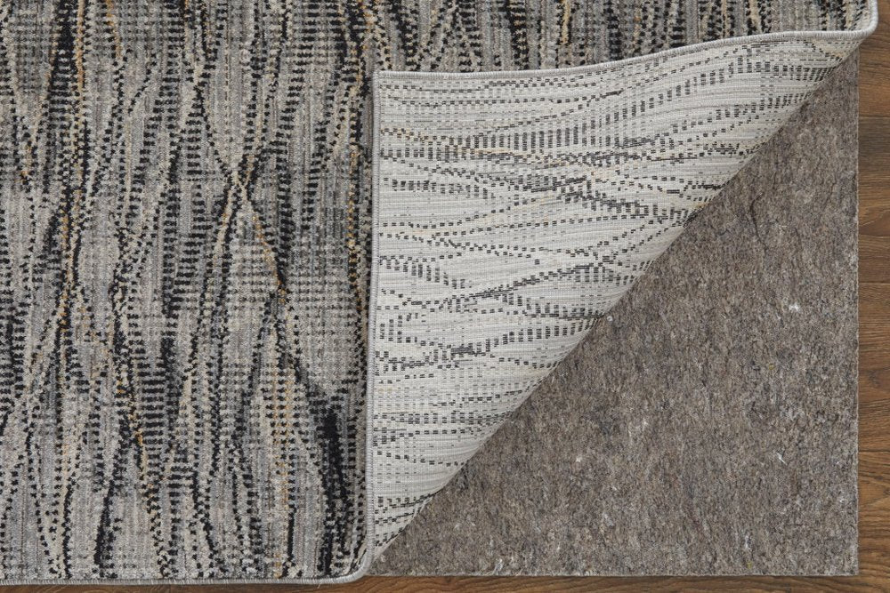 9' X 13' Gray Ivory and Tan Abstract Power Loom Area Rug