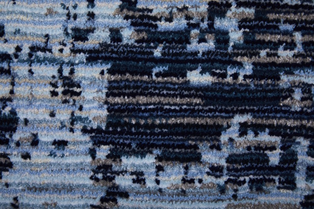 9' X 13' Light Blue and Black Abstract Power Loom Area Rug
