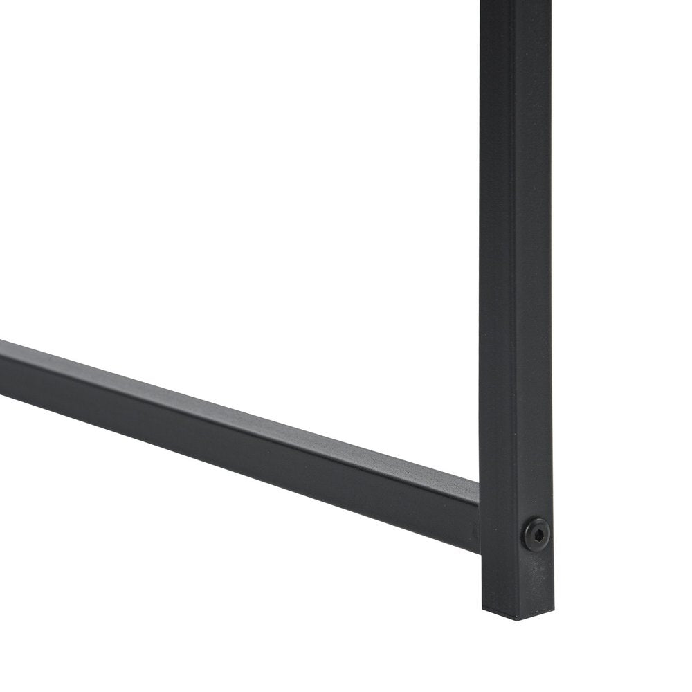 47" Black and White Wood and Metal H-Shape Computer Desk