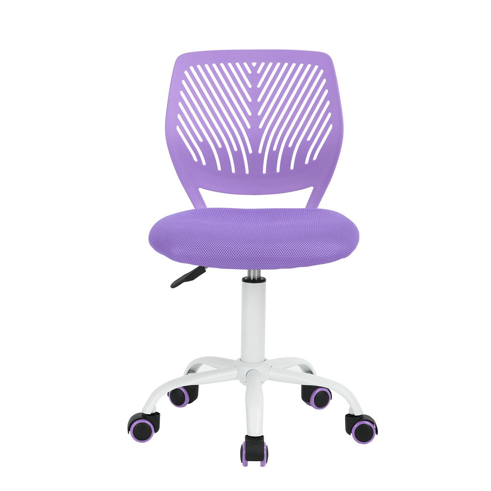 Baby Pink and White Adjustable Height Swivel Rolling Office Chair